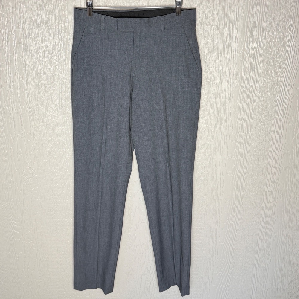 Calvin Klein Mens Dress Pants Gray Straight Leg Stretch Trousers Size 20